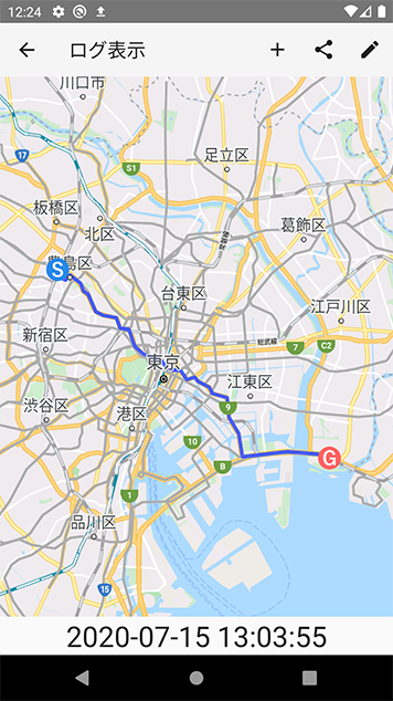 ログを表示してメモなどを残せます